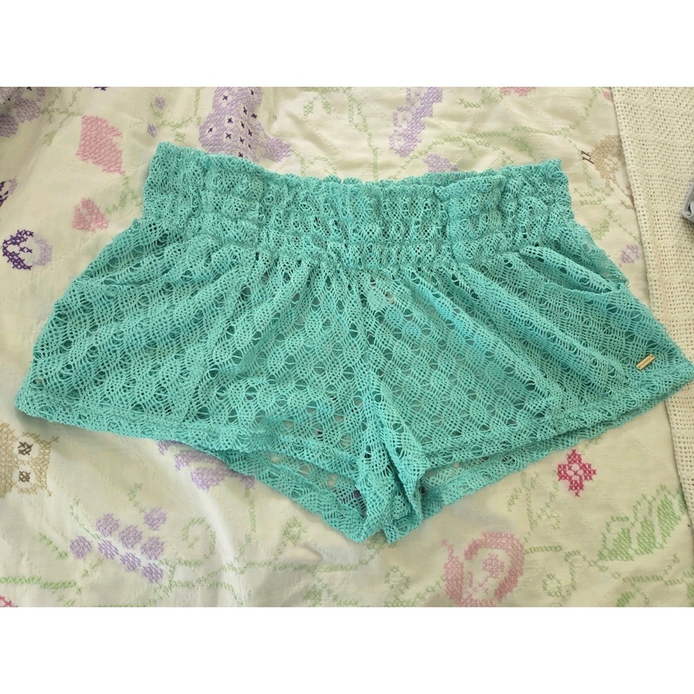Rampage Green Swim Shorts Bottoms Mesh Cutout Mint Green XL Womens